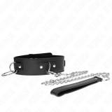 KINK - NECKLACE WITH LEASH 65 CM 3 RING MODEL 2 ADJUSTABLE 36-43 CM X 5 CM, KINK COLLAR &amp; GAG