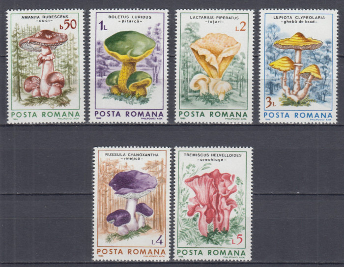 ROMANIA 1986 LP 1165 CIUPERCI SERIE MNH