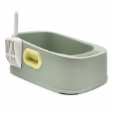 Litieră Deschisă pentru Pisici cu Margine &Icirc;naltă și Lopățică, Verde