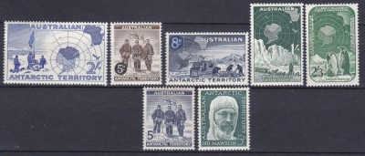 DB1 Teritorii Antarctice Australia 1 - 7 1957 - 1961 Exploratori , Pinguini 7 v. MNH foto