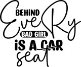 Cumpara ieftin Sticker Auto Behind Every Bad Girl, 29cm, Negru, Autoadeziv, PVC, Tuning Auto Exterior, Universal