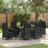 Cumpara ieftin Set de masă pentru grădină 7 pcs Negru Rattan poli