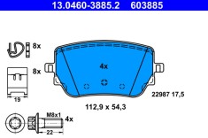 ATE 13.0460-3885.2 set placute frana,frana disc foto