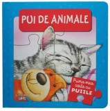 Prima mea carte cu puzzle. Pui de animale - Editura Litera