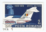 Romania, LP 722/1970, 50 de ani de aviatie civila in Romania, eroare 2, obl., Stampilat