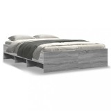 VidaXL Cadru de pat, gri sonoma, 140x190 cm, lemn prelucrat