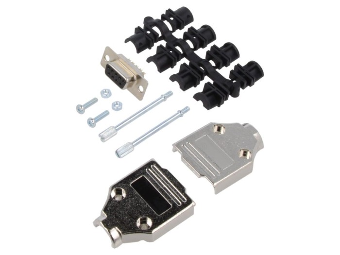 Conector mamă D-Sub 9 pini, drept