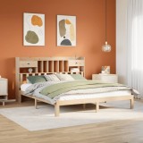 vidaXL Pat cu bibliotecă fără saltea, 180x200 cm, lemn masiv de pin 3322607