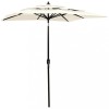 VidaXL Umbrelă grădină 3 niveluri, st&acirc;lp din aluminiu, nisipiu, 2x2 m 313844