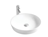 Lavoar pe Blat, Rotund, Alb, Ceramica, Model LX-5558, Dimensiune 415 x 415 x 135 mm