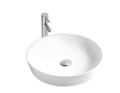 Lavoar pe Blat, Rotund, Alb, Ceramica, Model LX-5558, Dimensiune 415 x 415 x 135 mm