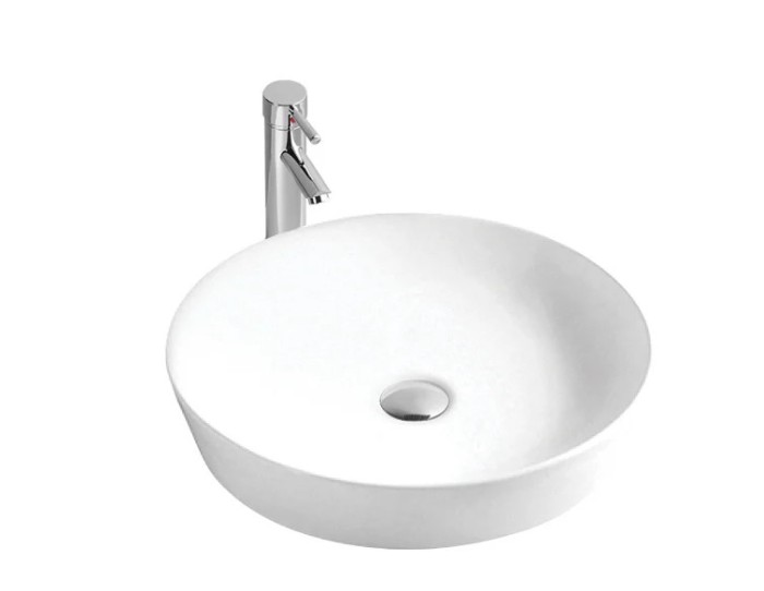 Lavoar pe Blat, Rotund, Alb, Ceramica, Model LX-5558, Dimensiune 415 x 415 x 135 mm