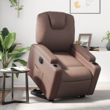 VidaXL Fotoliu rabatabil electric cu ridicare, maro, piele ecologică 3204446