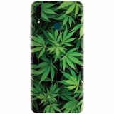 Husa silicon pentru Huawei Y9 2019, Green Leaf Pattern