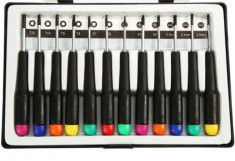 Set 12 surubelnite de precizie multicolor pentru telefoane, tablete si alte electronice foto