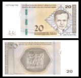 BOSNIA HERTEGOVINA █ bancnota █ 20 Konvertibilnih Marka █ 2012 █ P-82 BiH █ UNC