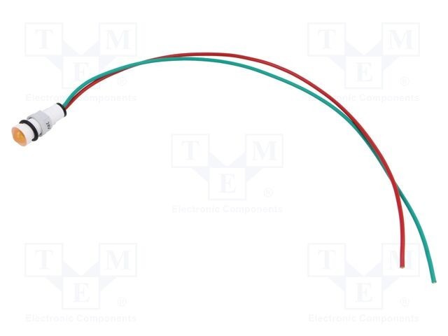 Lampă de control LED convex portocalie 24VDC 24VAC &Oslash;10mm POLAM-ELTA