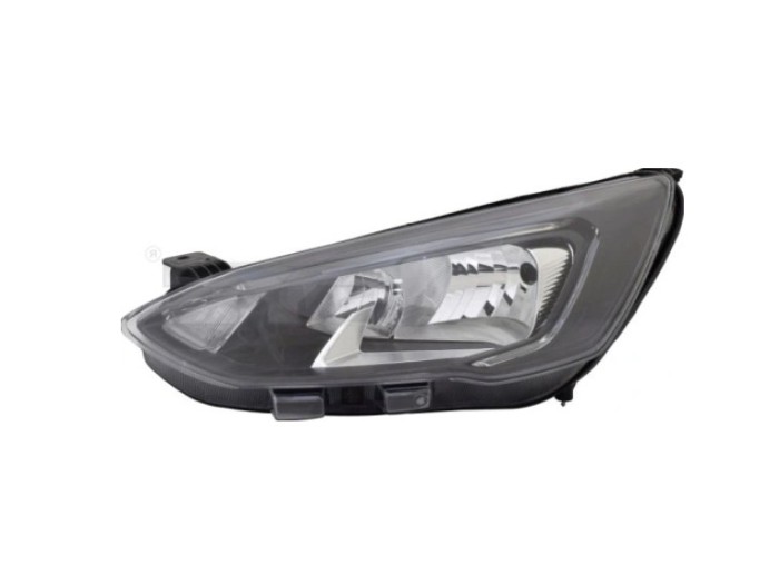 Far Ford Focus, 04.2018-12.2021, montare fata, stanga, cu lumini de zi tip LED; H1+H7+PY21W; electric; negru; cu motor; halogen, OEM/OES