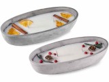 Set 2 lumanari parfumate aroma Sampanie Roz, Portocala si Scortisoara cm 21,5 x 8,5 x 4 H