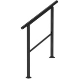 Outsunny Balustradă pentru 2-3 trepte, 94cm, m&acirc;nă curentă reglabilă pentru exterior și interior, metal, Negru | Aosom Romania