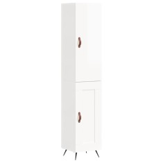 Dulap inalt, alb extralucios, 34,5x34x180 cm, lemn prelucrat