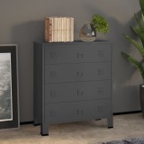 Gossi dulap cu sertare industrial, antracit, 78x40x93 cm, metal