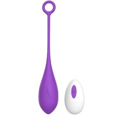 Ou Vibrator Belle Love Egg, 10 Moduri Vibratii, Remote Control, Silicon, USB, Violet, 20.4 cm, Mokko Toys, Velvet Obsession