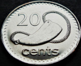 Cumpara ieftin Moneda exotica 20 CENTI - INSULELE FIJI, anul 2009 * cod 2156 = UNC, Australia si Oceania