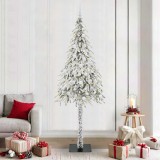 vidaXL Brad de Crăciun cu 300 LED cu suport Alb 210 cm PE și Oțel 3396245