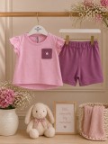 Cumpara ieftin Compleu bluza si pantalonasi scurti, Messinho, roz (Marime Disponibila: 2-3 ani)