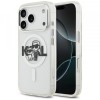 Husa MagSafe pentru Apple iPhone 17 Pro, Karl Lagerfeld, IML Sketch Logo Glitter Karl &amp; Choupette, Transparenta