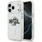 Husa MagSafe pentru Apple iPhone 17 Pro, Karl Lagerfeld, IML Sketch Logo Glitter Karl &amp; Choupette, Transparenta