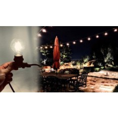 Ghirlanda luminoasa 10 m lungime, becuri led Edison cu filament 4 w, 1 dulie E27/ml, lumina calda, interconectabila 150 m