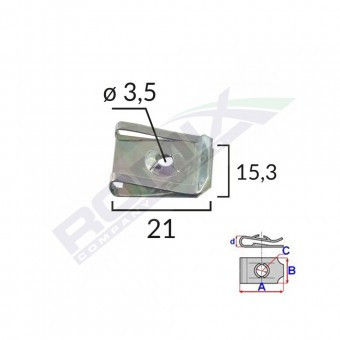 CLIPS FIXARE METALIC 21X15.3MM UNIVERSAL SET 10 BUC