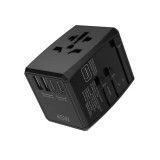 Adaptor pentru Priza Universal, PD45W, 2 x USB, 3 x Type-C, EU, UK, AUS, US - Techsuit (HHT905) - Black