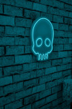 Decoratiune luminoasa LED, Skull, Benzi flexibile de neon, DC 12 V, Albastru, Neon Graph