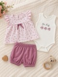 Cumpara ieftin Set din 3 piese cu body, bumbac, DECO (Marime Disponibila: 2-3 ani)