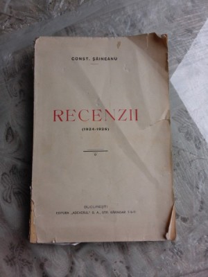 RECENZII 1924-1926 - CONST. SAINEANU foto