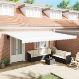 VidaXL Marchiză retractabilă automată albă 500x350 cm