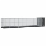 Cumpara ieftin Voliera de pasari cu extensie, argintiu, 1037x203x216 cm, otel
