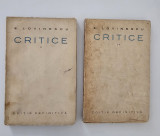 Carte veche Eugen Lovinescu Critice volumele patru si cinci