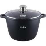 Oala aluminiu turnat +capac, 28 cm x 20 cm , 10 L, DARK LINE, Heinner