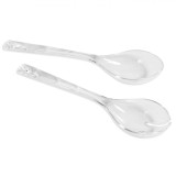 Set Servire, Model Transparent, 2 Piese, Lingură și Furculiță, Plastic, Oem