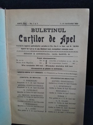 Buletinul Curtilor de apel, 1939 foto