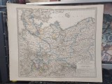 Nord-Ostliches Deutschland, Gotha, Justus Perthes, Hartă 1867, gravură color, Germania de Nord-est, Berlin, Holstein, Pomerania, Hanovra, Silezia