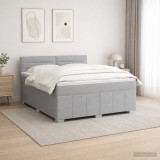 Cumpara ieftin Pat boxspring cu saltea Gri deschis 160 x 200 cm Tesatura