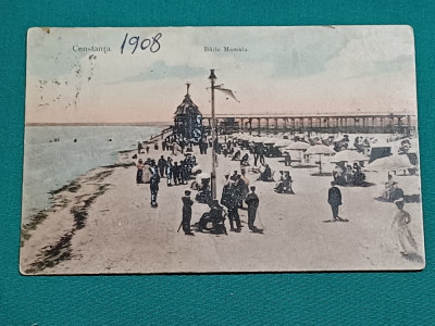 CARTE POȘTALĂ * CONSTANȚA BĂILE MAMAIA *1908 * foto