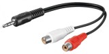 Cablu Jack stereo 3.5mm la 2 x RCA T-M 20cm, KJACKCINF02, Oem