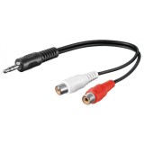 Cablu Jack stereo 3.5mm la 2 x RCA T-M 20cm, KJACKCINF02