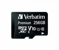 MEMORIE SD CARD VERBATIM 256GB CLASA 10 ADAPTOR INCLUS &quot;44087&quot; (TIMBRU VERDE 0.03 LEI)